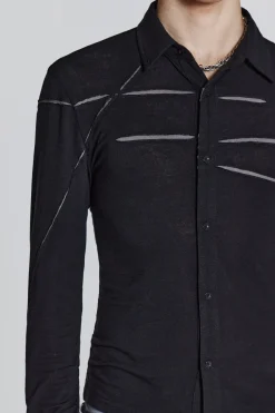 Jaded London Shirts*Black Rift Shirt