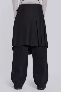 Jaded London Jeans*Black Steel Pleated Skirt