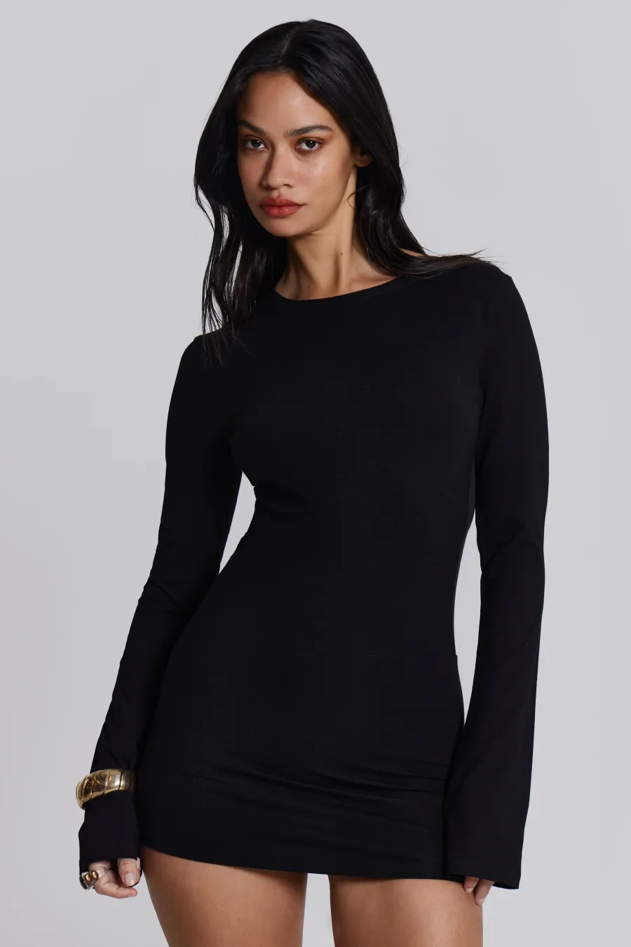 Jaded London Mini Dresses*Black Wings Mesh Dress