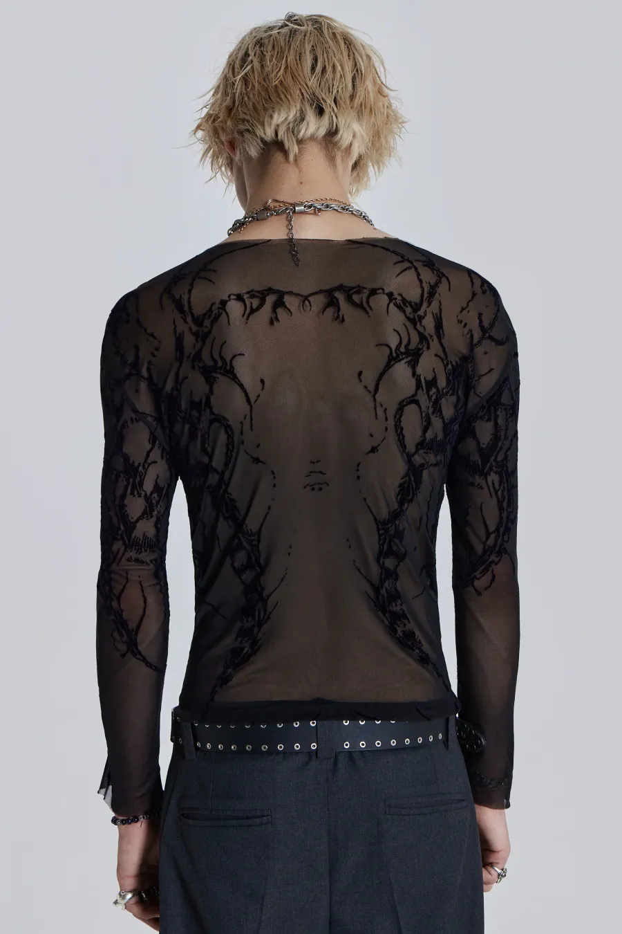 Jaded London T-Shirts*Black Wings Mesh Top