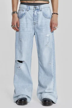 Jaded London Colossus Jeans*Bleached Blue Colossus Flare Jeans