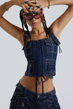 Jaded London Corsets*Blue Cargo Corset