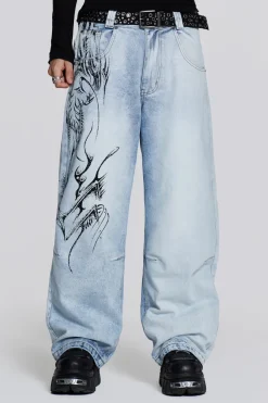 Jaded London Colossus Jeans*Blue Decal Colossus Jeans