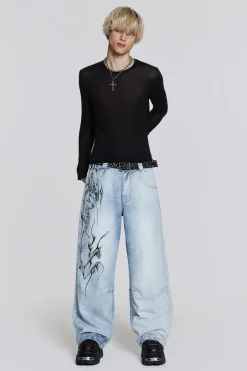 Jaded London Colossus Jeans*Blue Decal Colossus Jeans