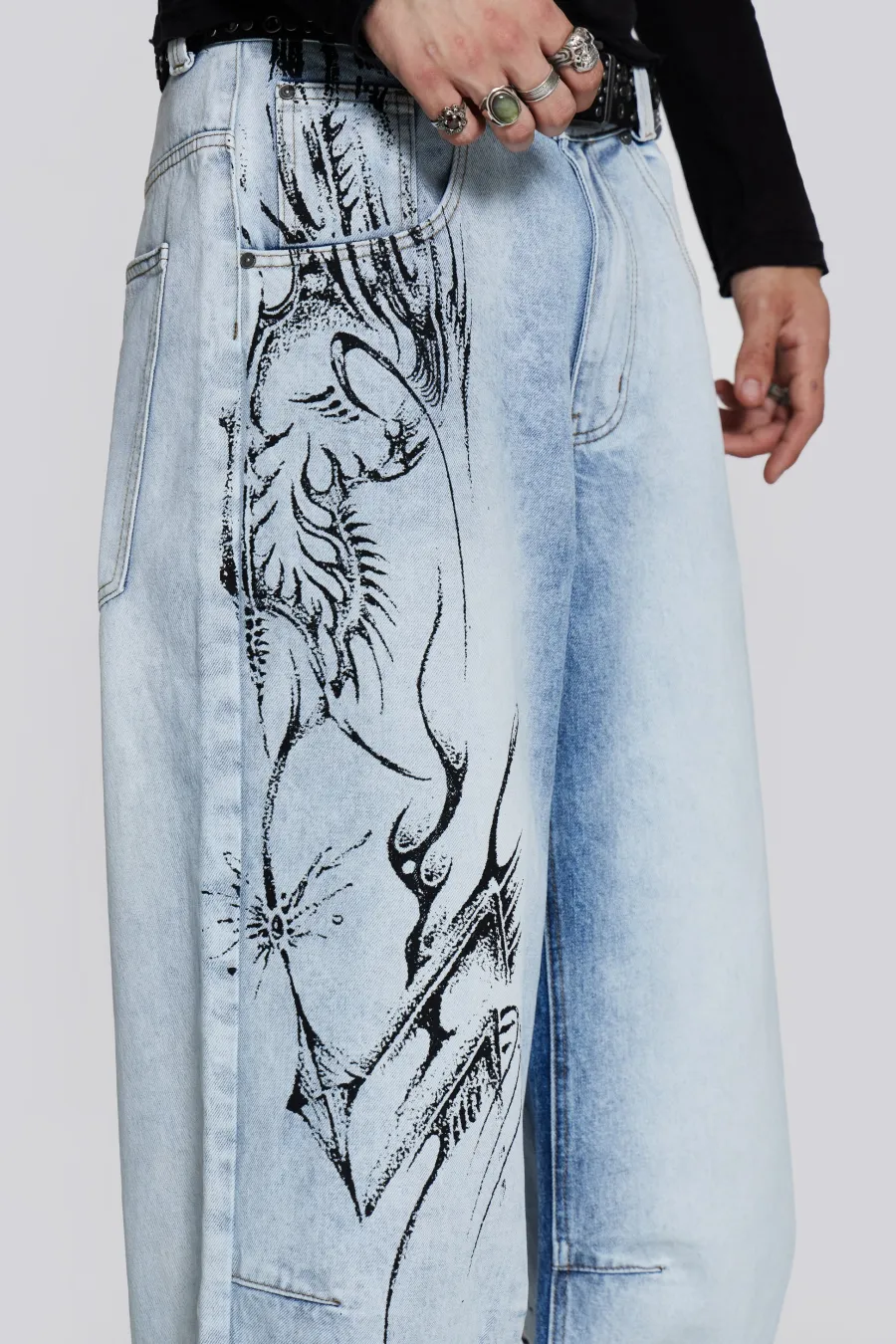 Jaded London Jeans*Blue Decal Colossus Jeans