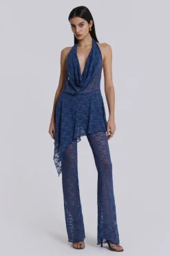 Jaded London Mini Dresses*Blue Riva Lace Co-Ord Set