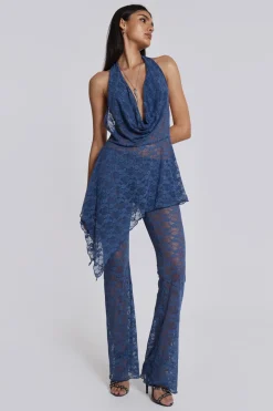 Jaded London Mini Dresses*Blue Riva Lace Co-Ord Set
