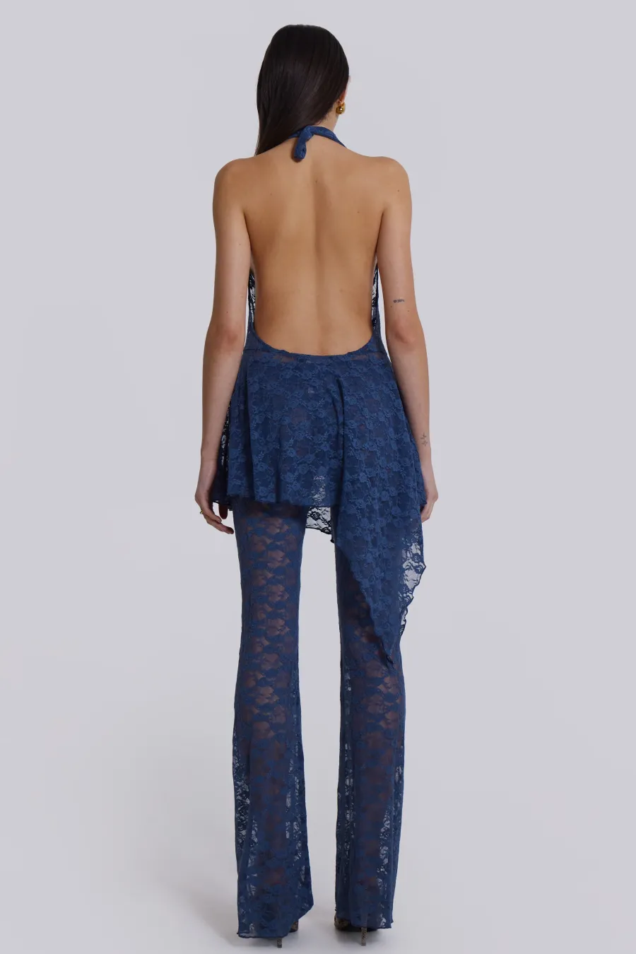 Jaded London Mini Dresses*Blue Riva Lace Co-Ord Set