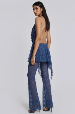 Jaded London Mini Dresses*Blue Riva Lace Co-Ord Set