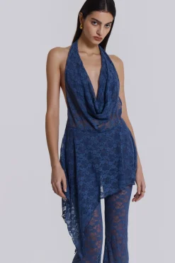Jaded London Mini Dresses*Blue Riva Lace Co-Ord Set