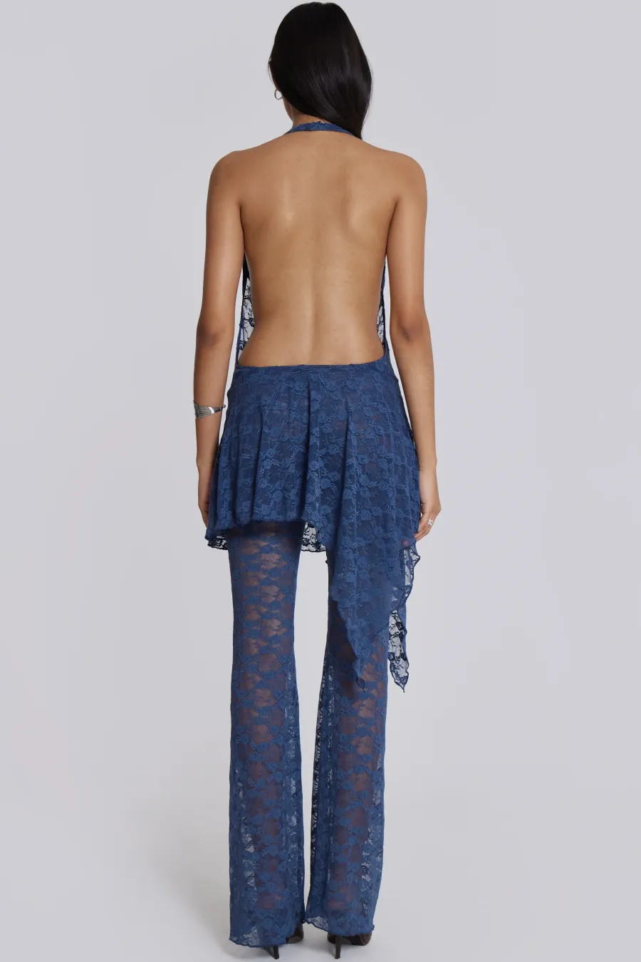 Jaded London Mini Dresses*Blue Riva Lace Co-Ord Set
