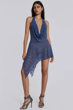 Jaded London Mini Dresses*Blue Riva Lace Co-Ord Set