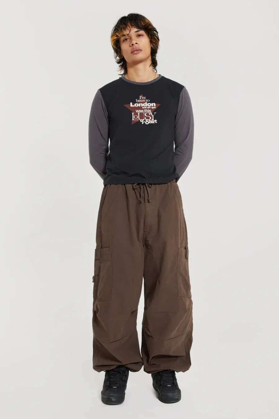 Jaded London Parachute Pants*Brown Parachute Cargo Pants