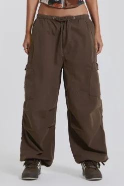 Jaded London Trousers*Brown Parachute Cargo Pants