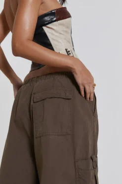 Jaded London Trousers*Brown Parachute Cargo Pants