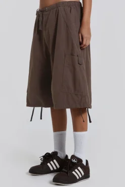 Jaded London Parachute Pants*Brown Parachute Cargo Shorts