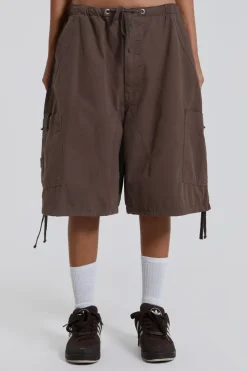 Jaded London Parachute Pants*Brown Parachute Cargo Shorts