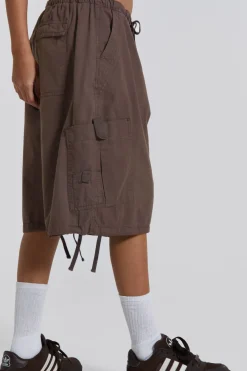 Jaded London Parachute Pants*Brown Parachute Cargo Shorts