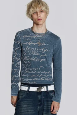 Jaded London T-Shirts*Burnout Handwritten Long Sleeve Tee