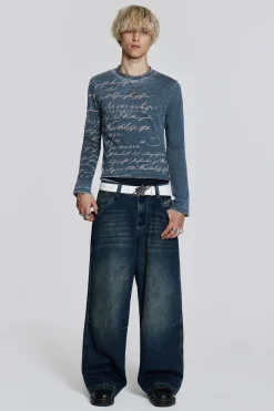Jaded London T-Shirts*Burnout Handwritten Long Sleeve Tee