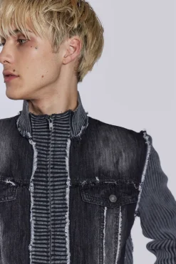 Jaded London *Cage Denim Knit Track Top