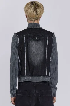 Jaded London *Cage Denim Knit Track Top