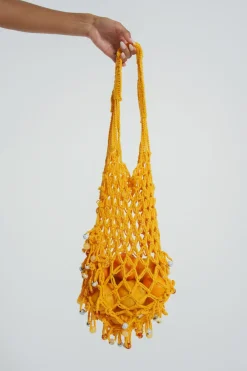 Jaded London New In Beach & Swimwear*Canary Knit Bag With Beaded Trim