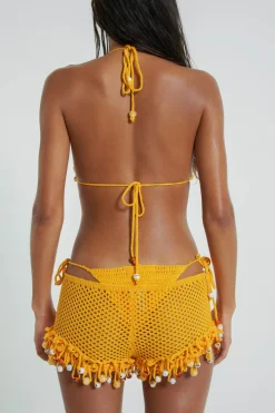 Jaded London Knitwear*Canary Knit Shorts With Beaded Trim