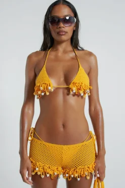 Jaded London Knitwear*Canary Knit Shorts With Beaded Trim