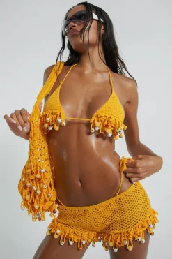 Jaded London New In Beach & Swimwear*Canary Knit Shorts With Beaded Trim