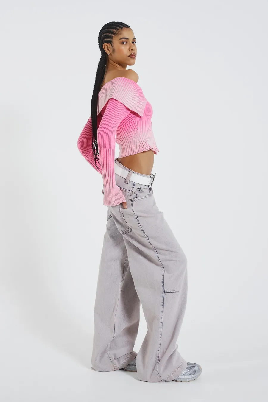 Jaded London Knitwear*Candy Pink Tribeca Knitted Top