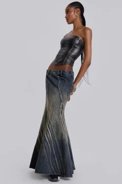 Jaded London Maxi Skirts*Celadon Denim Maxi Skirt