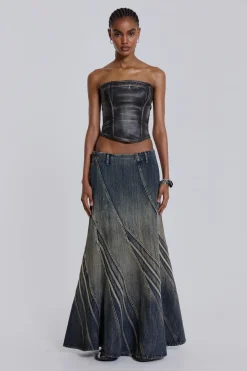 Jaded London Maxi Skirts*Celadon Denim Maxi Skirt