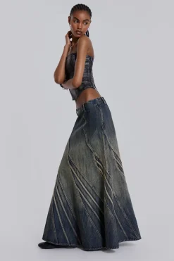 Jaded London Maxi Skirts*Celadon Denim Maxi Skirt