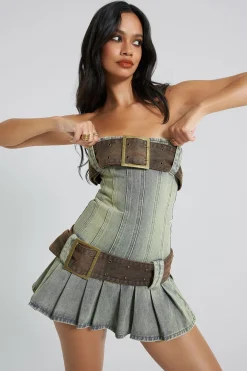 Jaded London Mini Dresses*Chelsea Denim Kilt Mini Dress