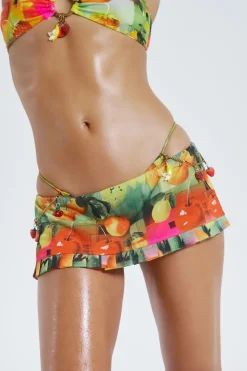 Jaded London Beach Cover Ups*Citrus Burst Frill Edge Micro Mini Skort