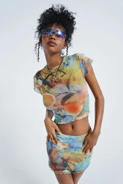 Jaded London T-Shirts*Citrus Mesh Baby Tee