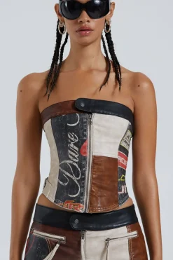 Jaded London *Daytona Vegan Leather Corset Top