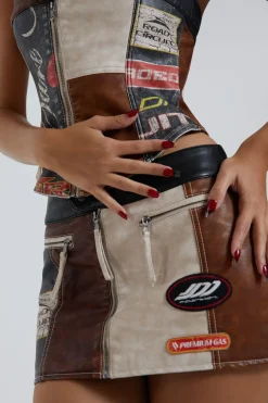 Jaded London *Daytona Vegan Leather Mini Skirt