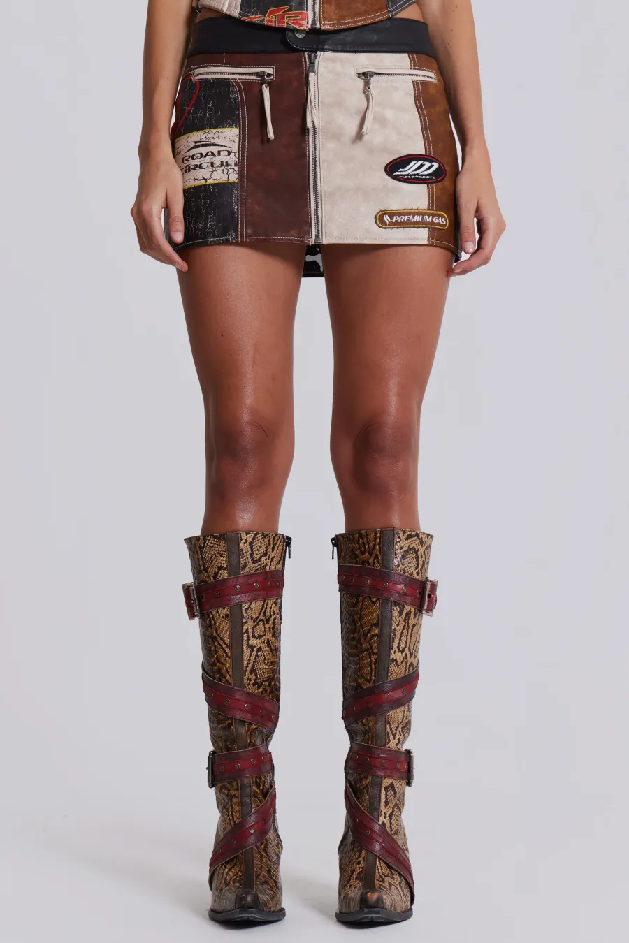 Jaded London *Daytona Vegan Leather Mini Skirt