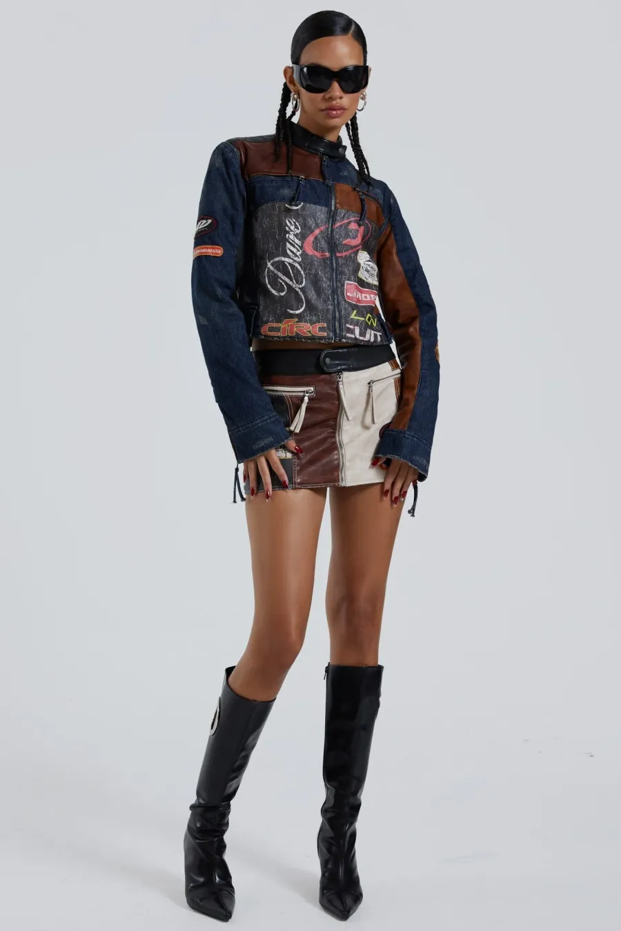 Jaded London *Daytona Vegan Leather Mini Skirt