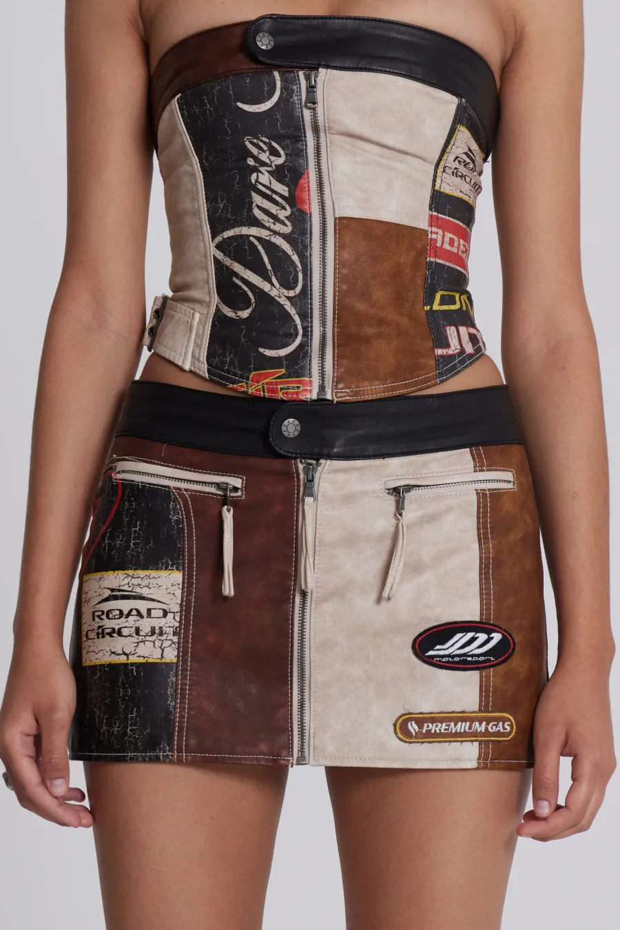 Jaded London *Daytona Vegan Leather Mini Skirt