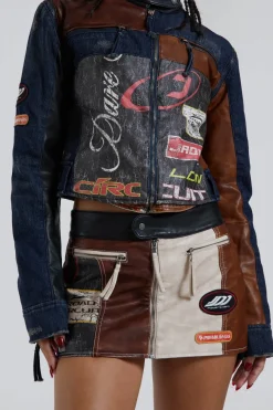 Jaded London *Daytona Zip Off Sleeve Moto Jacket