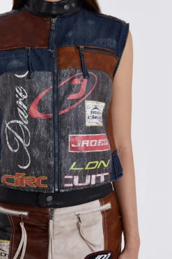 Jaded London *Daytona Zip Off Sleeve Moto Jacket