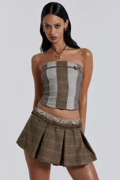 Jaded London *Demi Panelled Check Corset Top