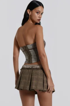 Jaded London *Demi Panelled Check Corset Top