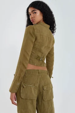 Jaded London *Devon Linen Cargo Shirt