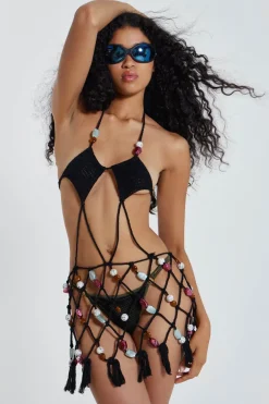 Jaded London Mini Dresses*Dusk Macrame Mini Dress With Beaded Trim