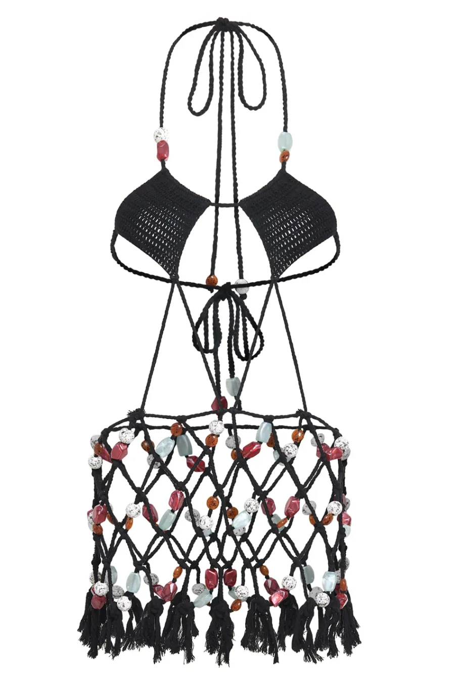 Jaded London Mini Dresses*Dusk Macrame Mini Dress With Beaded Trim