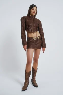 Jaded London *Easy Rider Faux Leather Micro Mini Skirt